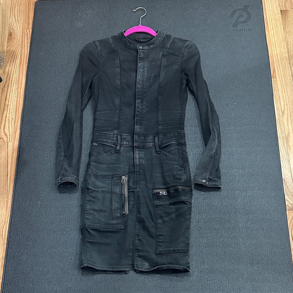 G-Star Black Long Sleeve Fitted Utility Dress